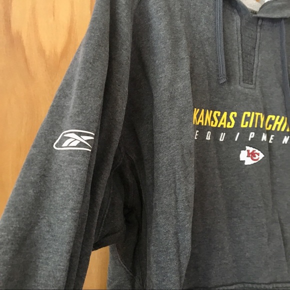 KC Chiefs Equipment - Reebok Gray NFL Hoody - Picture 2 of 5